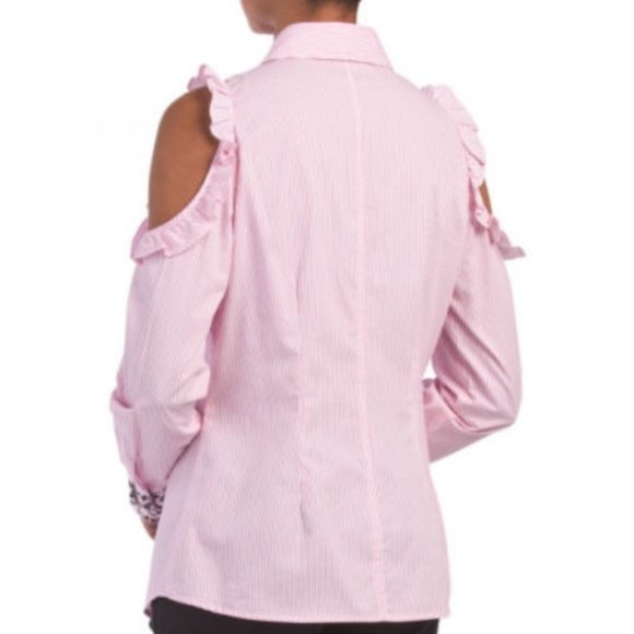 NANETTE LEPORE Cold Shouder Ruffle Button Down NWT - Picture 10 of 10